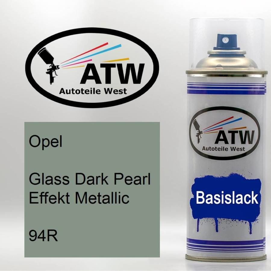 Opel, Glass Dark Pearl Effekt Metallic, 94R: 400ml Sprühdose, von ATW Autoteile West.